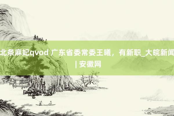 北条麻妃qvod 广东省委常委王曦，有新职_大皖新闻 | 安徽网