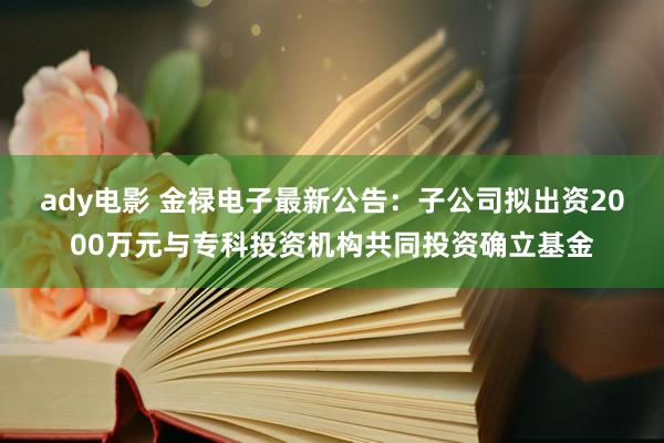 ady电影 金禄电子最新公告：子公司拟出资2000万元与专科投资机构共同投资确立基金