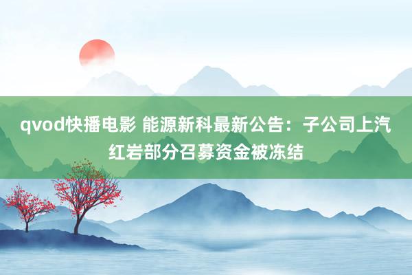 qvod快播电影 能源新科最新公告：子公司上汽红岩部分召募资金被冻结