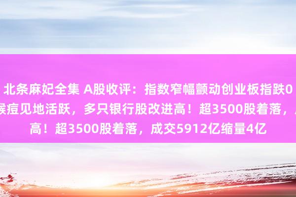 北条麻妃全集 A股收评：指数窄幅颤动创业板指跌0.08%，浪掷电子、猴痘见地活跃，多只银行股改进高！超3500股着落，成交5912亿缩量4亿