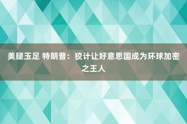 美腿玉足 特朗普：狡计让好意思国成为环球加密之王人