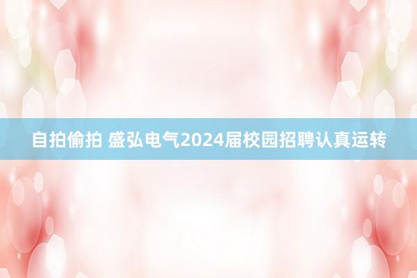 自拍偷拍 盛弘电气2024届校园招聘认真运转